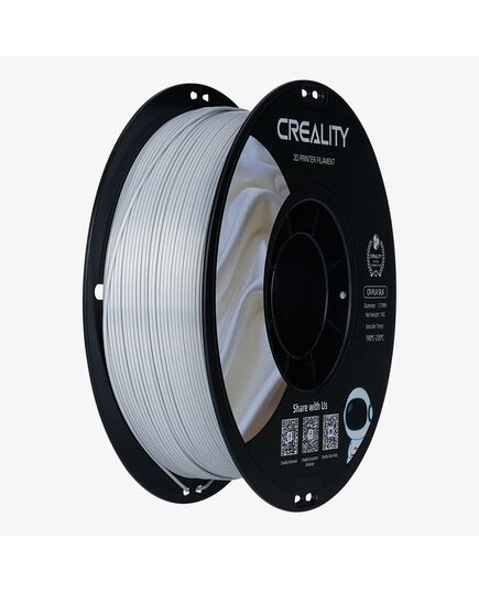 CREALITY CR-PLA SILK SILVER, 3D PRINTER FILAMENT GLOSSY, 1 KG SPOOL,1.75 MM (3301120007)