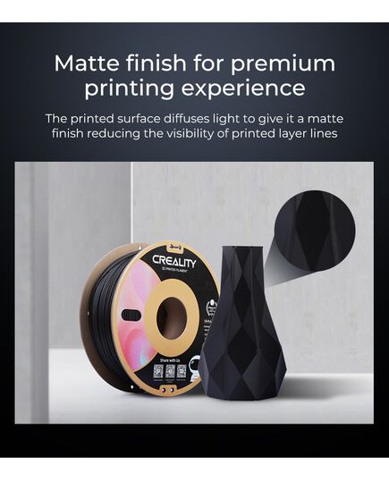 CREALITY CR-PLA MATTE GREY, 3D PRINTER FILAMENT 1 KG SPOOL,1.75MM (3301010299 GRAY)