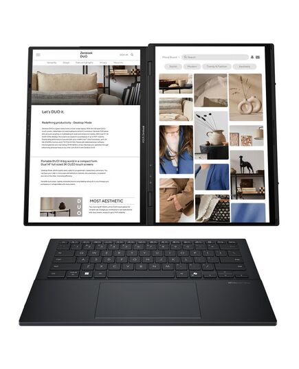 ASUS LAPTOP ZENBOOK DUO OLED UX8406CA-OLED-PZ067X 14.0&APOS;&APOS; 2880X1800 OLED TOUCH 120HZ U7 255H/32GB/1TB SSD NVME PCIE 4.0/WIN 11 PRO/2Y/INKWELL GRAY