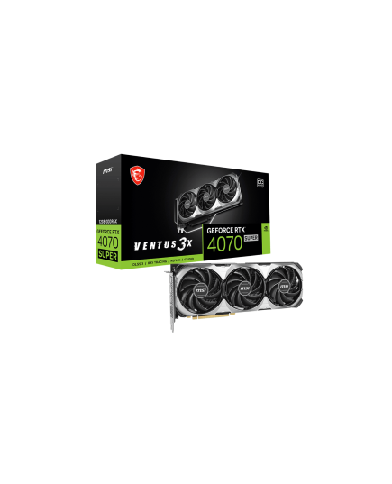 MSI VGA PCI-E NVIDIA GF RTX 4070 SUPER 12G VENTUS 3X OC, 12GB/192BIT, GDDR6X, HDMI/3XDP, 2 SLOT FANSINK, TRIPLE FAN, 3YW.