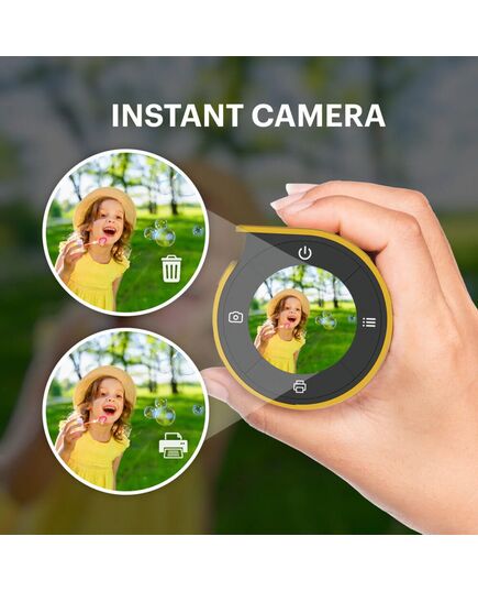 KODAK MEMO SHOT ERA -  2-IN-1 INSTANT CAMERA AND PHOTO LABEL PRINTER + ONE ROLL, YELLOW