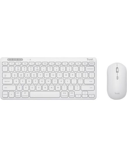 TRUST DESKSET LYRA US WIRELESS MOUSE AND KEYBOARD WHITE 25073