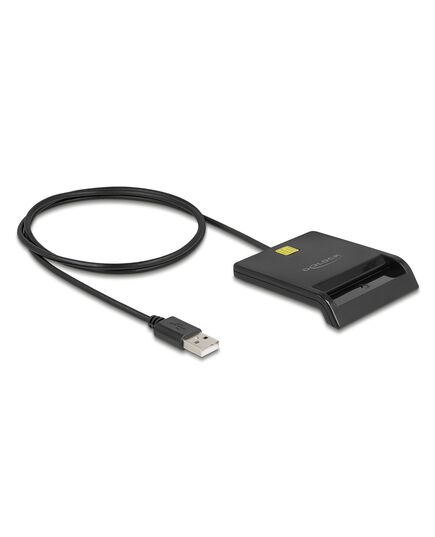 DELOCK CARD READER 91724 ΓΙΑ SMART CARD, USB ΣΎΝΔΕΣΗ, 480MBPS, ΜΑΎΡΟ