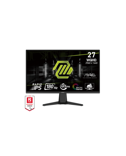MSI MONITOR GAMING MAG 275QF, FLAT RAPID IPS WQHD, 27", 16:9, 300CD/M2, 1000:1, 0.5MS, 180HZ, 2560X1440, 2XHDMI/ 1XDP/ HP OUT, BLACK, 3YW.