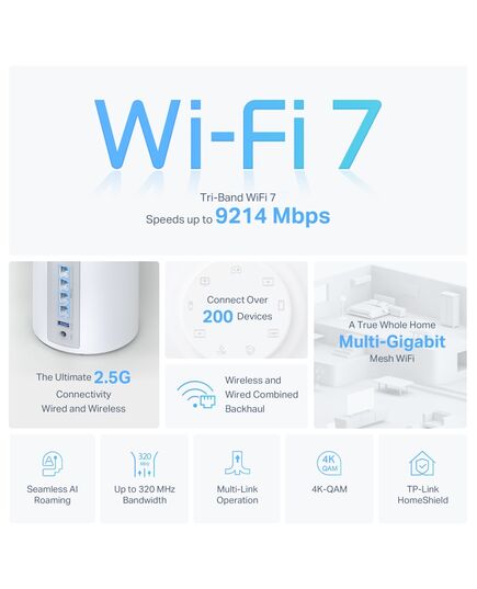TP-LINK BE11000 WHOLE HOME MESH WI-FI 7 SYSTEM (DECO BE65(1-PACK)