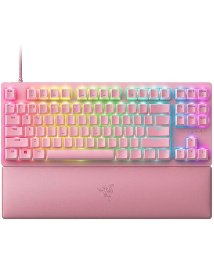 RAZER HUNTSMAN V2 TENKEYLESS QUARTZ - RGB OPTICAL GAMING KEYBOARD (LINEAR RED SWITCH) - US LAYOUT