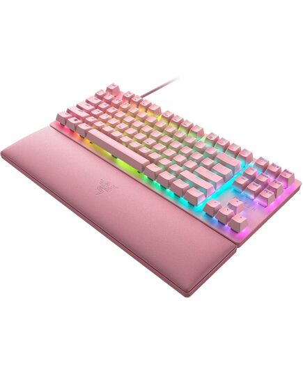 RAZER HUNTSMAN V2 TENKEYLESS QUARTZ - RGB OPTICAL GAMING KEYBOARD (LINEAR RED SWITCH) - US LAYOUT
