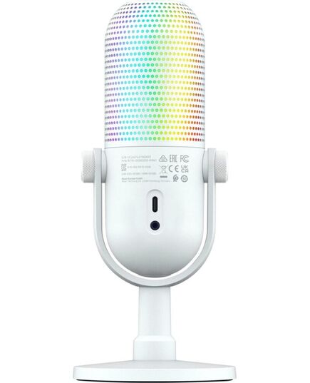 RAZER SEIREN V3 CHROMA - WHITE - RGB USB CONDENSER MICROPHONE - GAIN LIMITER - BUILD-IN SHOCK ABSORB