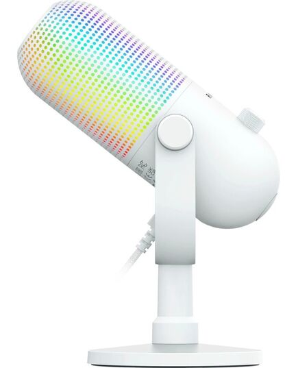 RAZER SEIREN V3 CHROMA - WHITE - RGB USB CONDENSER MICROPHONE - GAIN LIMITER - BUILD-IN SHOCK ABSORB