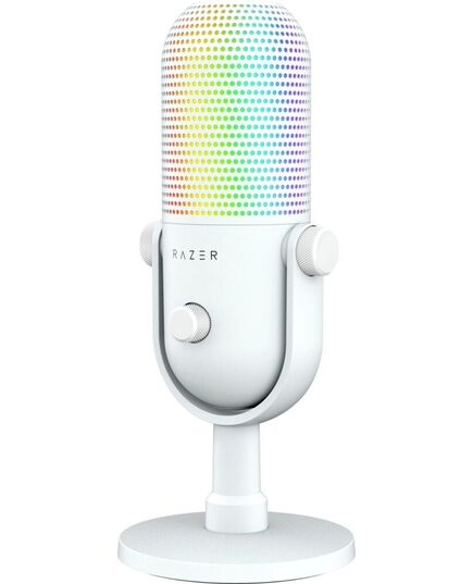 RAZER SEIREN V3 CHROMA - WHITE - RGB USB CONDENSER MICROPHONE - GAIN LIMITER - BUILD-IN SHOCK ABSORB