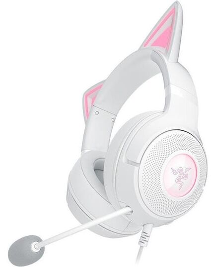 RAZER KRAKEN KITTY V2 - WHITE - RGB - USB 7.1 GAMING HEADSET - KITTY EARS - PC / PS5 / SWITCH