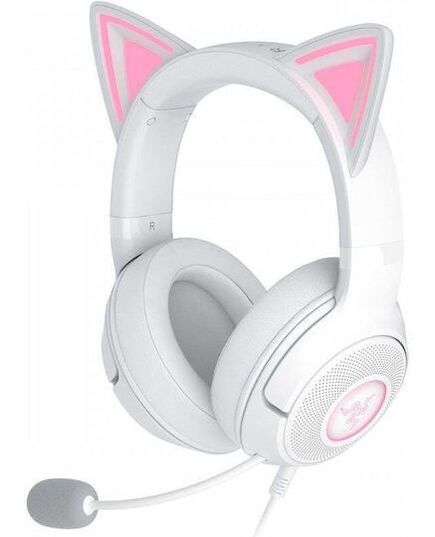 RAZER KRAKEN KITTY V2 - WHITE - RGB - USB 7.1 GAMING HEADSET - KITTY EARS - PC / PS5 / SWITCH