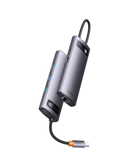 BASEUS DOCKING STATION 6ΣΕ1 STARJOY SERIES, USB-C ΣΕ 3XUSB 3.0 + HDMI + USB-C PD + RJ45 ΓΚΡΙ (WKWG080013) (BASWKWG080013)