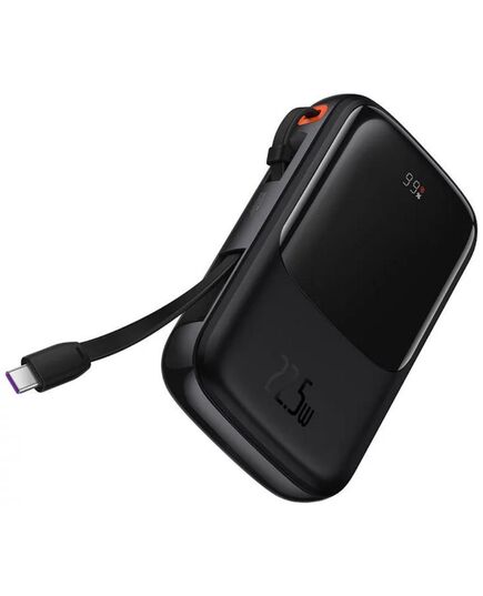BASEUS POWERBANK QPOW PRO WITH CABLE, 10000MAH, 22.5W BLACK (PPQD060101) (BASPPQD060101)