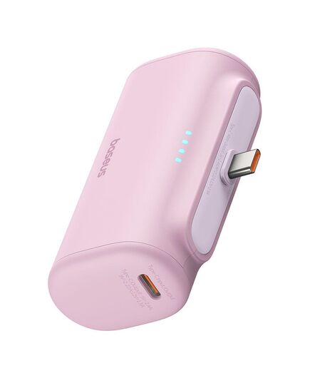 BASEUS POWERBANK COMPACT USB-C 5000MAH, 20W PINK (P10068306413-00) (BASP10068306413-00)