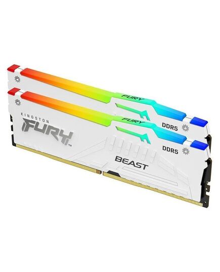 KINGSTON MEMORY  KF564C32BWAK2-64  FURY BEAST DDR5, 6400MT/S, WHITE RGB, 64GB KIT