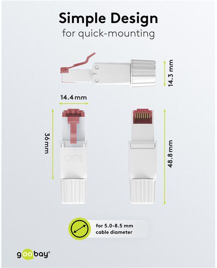 GOOBAY ΒΎΣΜΑ RJ45 65942, CAT 6 UTP, TOOL-FREE, ΛΕΥΚΌ