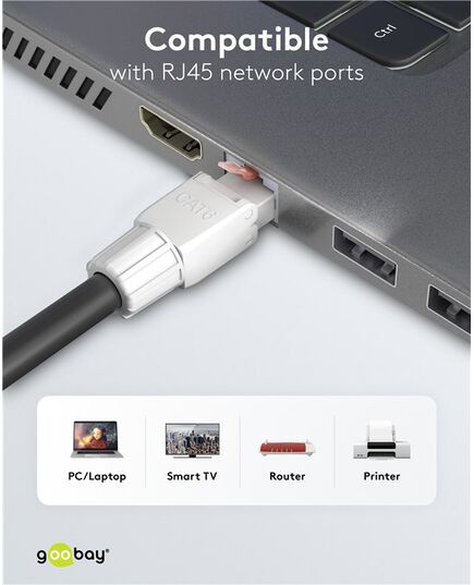 GOOBAY ΒΎΣΜΑ RJ45 65942, CAT 6 UTP, TOOL-FREE, ΛΕΥΚΌ