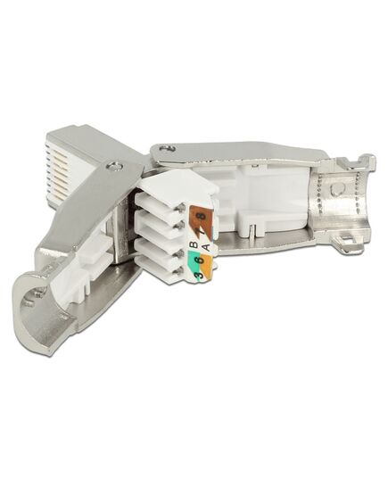 POWERTECH ΒΎΣΜΑ ΔΙΚΤΎΟΥ RJ45 CAB-N351, CAT 6A STP, TOOL-FREE, ΜΕΤΑΛΛΙΚΌ