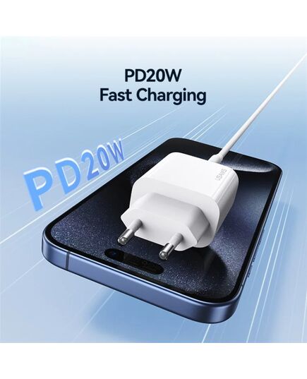 USAMS ΦΟΡΤΙΣΤΉΣ ΤΟΊΧΟΥ CC226, USB-C, 20W, ΛΕΥΚΌΣ