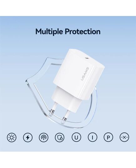 USAMS ΦΟΡΤΙΣΤΉΣ ΤΟΊΧΟΥ CC226, USB-C, 20W, ΛΕΥΚΌΣ