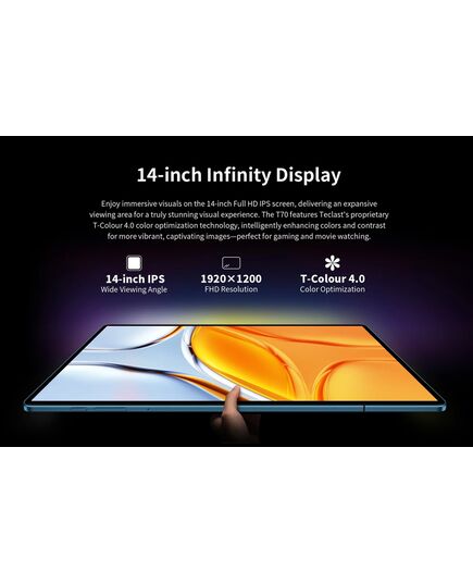 TECLAST TABLET T70, 14", 8/256GB, 4G, ANDROID 14, 10000MAH, ΜΠΛΕ