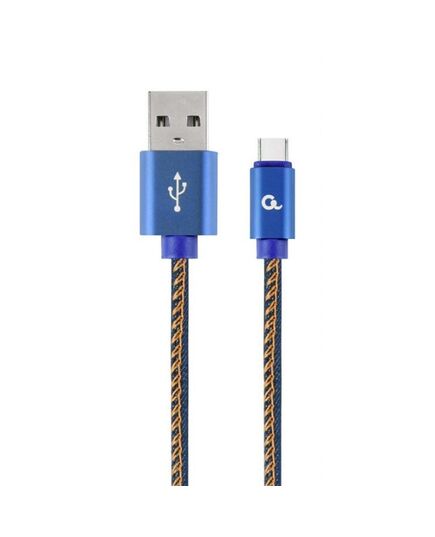 GEMBIRD CC- USB2J-AMCM-2M-BL USB-C CABLE (METAL PLUGS, NYLON BRAIDING IN DENIM - JEANS COLOR) 2M (CC-USB2J-AMCM-2M-BL) (GEMCC-USB2J-AMCM-2M-BL)