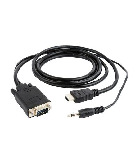 GEMBIRD HDMI TO VGA MINI JACK CONVERTER 1.8 M BLACK (A-HDMI-VGA-03-6) (GEMA-HDMI-VGA-03-6)