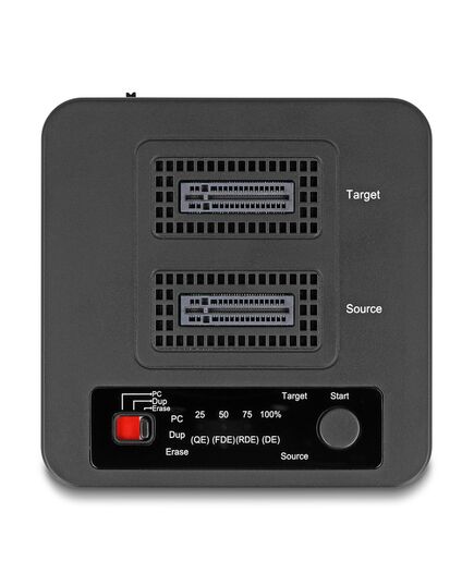 DELOCK DOCKING STATION 64300 ΓΙΑ 2X M.2 NVME SSD, CLONE/ERASE FUNCTION, 20GBPS, ΜΑΎΡΟ