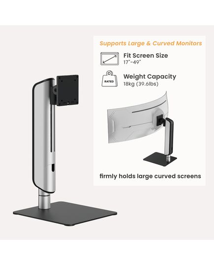 BRATECK ΒΆΣΗ ΓΡΑΦΕΊΟΥ ΟΘΌΝΗΣ LDT70-T01, 17-49", ΈΩΣ 18KG, HEAVY DUTY
