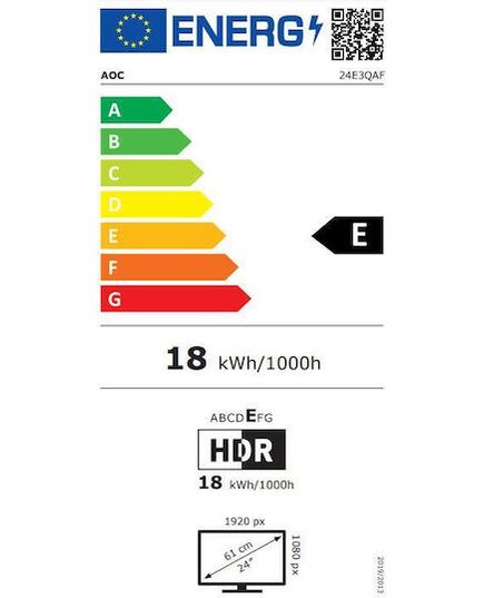 LED AOC 24E3QAF FHD IPS HDMI DP 24"