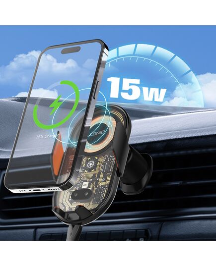 LDNIO ΑΣΎΡΜΑΤΟΣ ΦΟΡΤΙΣΤΉΣ & ΒΆΣΗ SMARTPHONE ΑΥΤΟΚΙΝΉΤΟΥ MA30, 15W, ΜΑΎΡΟ