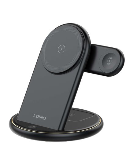 LDNIO ΑΣΎΡΜΑΤΟΣ ΦΟΡΤΙΣΤΉΣ WL02 ΜΕ LED ΦΩΤΙΣΜΌ, 3 ΣΕ 1, 15W, ΜΑΎΡΟΣ