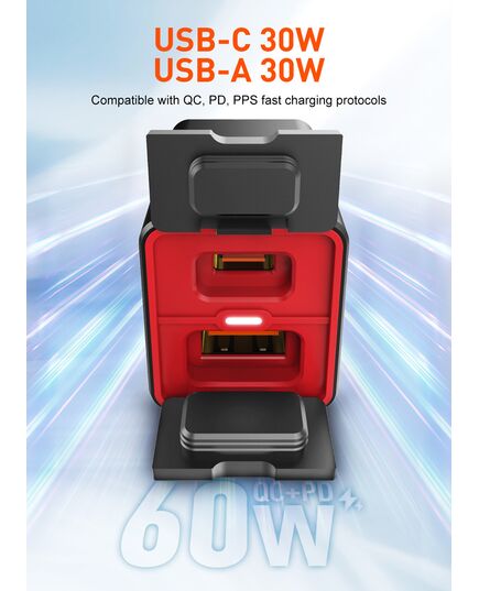 LDNIO ΦΟΡΤΙΣΤΉΣ ΜΟΤΟΣΥΚΛΈΤΑΣ C108 ΜΕ ΚΑΛΏΔΙΟ, USB/USB-C, 60W, ΜΑΎΡΟΣ