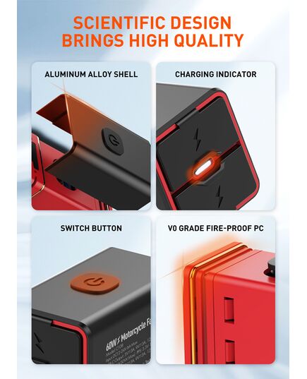 LDNIO ΦΟΡΤΙΣΤΉΣ ΜΟΤΟΣΥΚΛΈΤΑΣ C108 ΜΕ ΚΑΛΏΔΙΟ, USB/USB-C, 60W, ΜΑΎΡΟΣ