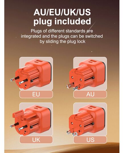 LDNIO ΦΟΡΤΙΣΤΉΣ ΤΟΊΧΟΥ Q2420 ΜΕ ΚΑΛΏΔΙΟ, USB/USB-C, 45W, UNIVERSAL ΠΡΊΖΑ, ΠΟΡΤΟΚΑΛΊ