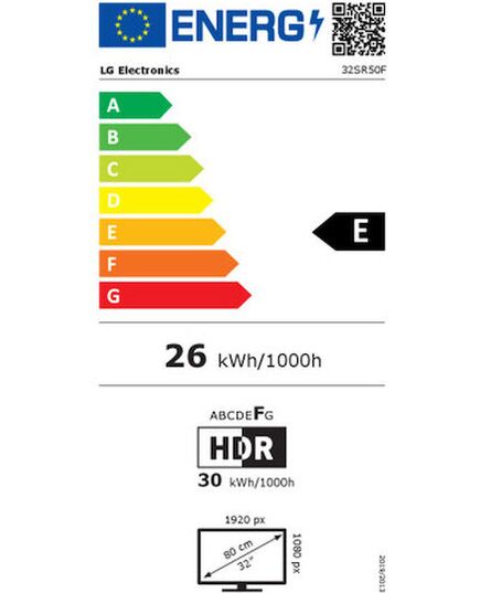 LG 32SR50F 32'' FHD IPS 60HZ 5MS, HDR10, HDMI, TILT, SPEAKER, 3Y - 32SR50F-W