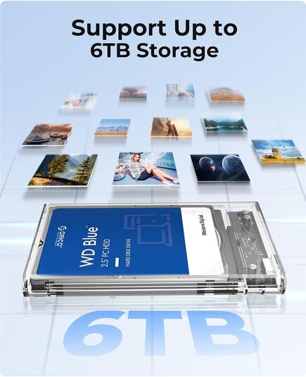 ORICO ΘΉΚΗ ΓΙΑ 2.5" SATA HDD/SSD 2139U3, 5GBPS, ΔΙΆΦΑΝΗ
