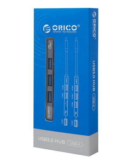 ORICO USB HUB AH-A13, 4X ΘΥΡΏΝ, USB 3.0, 5GBPS, USB ΣΎΝΔΕΣΗ, ΓΚΡΙ