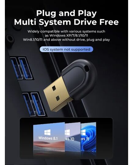 ORICO USB ΑΝΤΆΠΤΟΡΑΣ BLUETOOTH 5.3 BTA-53, ΜΑΎΡΟΣ