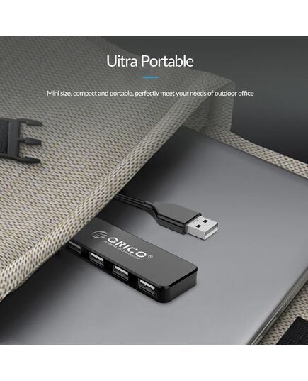 ORICO USB HUB FL01, 4X ΘΥΡΏΝ, USB 2.0, 480MBPS, USB ΣΎΝΔΕΣΗ, ΜΑΎΡΟ