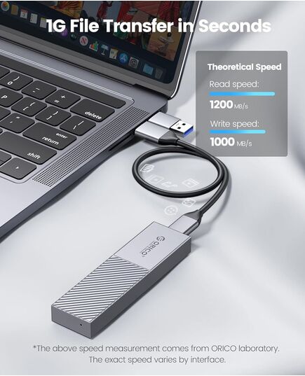 ORICO ΘΉΚΗ ΓΙΑ M.2 NVME SSD M206C3-G2, 10GBPS, ΓΚΡΙ