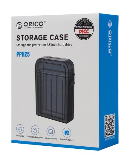 ORICO ΘΉΚΗ ΠΡΟΣΤΑΣΊΑΣ ΓΙΑ 2X 2.5" HDD PPH25, ΓΚΡΙ/ΔΙΆΦΑΝΗ