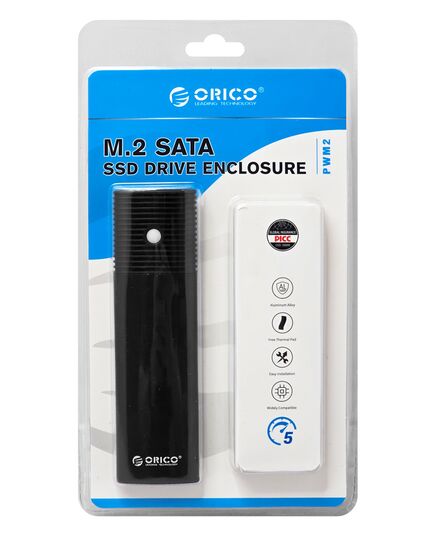 ORICO ΘΉΚΗ ΓΙΑ M.2 SATA SSD PWM2, 5GBPS, ΜΑΎΡΗ