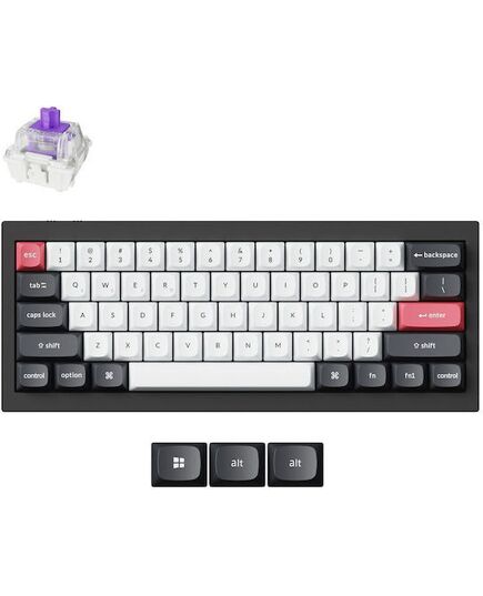 KEYCHRON Q4 HE (Q4H-C1) QMK WIRELESS CUSTOM HALL EFFECT KEYBOARD PURPLE SWITCH 60% US LAYOUT