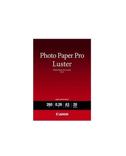CANON ΦΩΤΟΓΡΑΦΙΚΌ ΧΑΡΤΊ PRO LUSTER A3+ 260 G/M² 20 ΦΎΛΛΑ (6211B008) (CAN-LU101-A3PLUS)