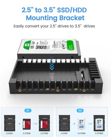 ORICO TRAY ΜΕΤΑΤΡΟΠΉΣ ΑΠΌ 3.5" ΣΕ 2.5" 1125SS-V1, 6GBPS, ΜΑΎΡΟ
