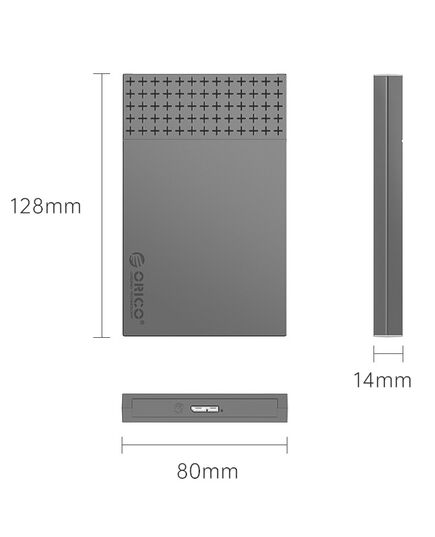 ORICO ΘΉΚΗ ΓΙΑ 2.5" SATA HDD/SSD 2526U3-V1, 5GBPS, ΜΑΎΡΗ