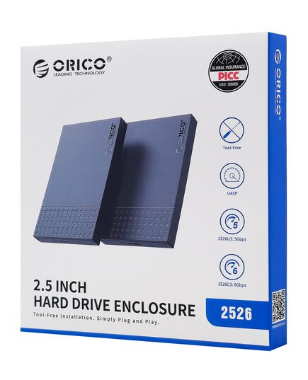 ORICO ΘΉΚΗ ΓΙΑ 2.5" SATA HDD/SSD 2526U3-V1, 5GBPS, ΜΑΎΡΗ