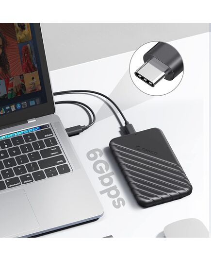 ORICO ΘΉΚΗ ΓΙΑ 2.5" SATA HDD/SSD 25PW1C-C3, 5GBPS, ΜΑΎΡΗ